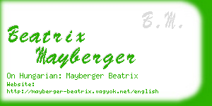 beatrix mayberger business card